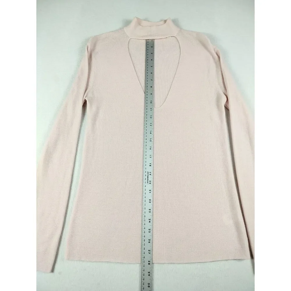 A.L.C. Womens Sweater Small Pink Merino Wool Minimalist‎ Basic Simple Minimal